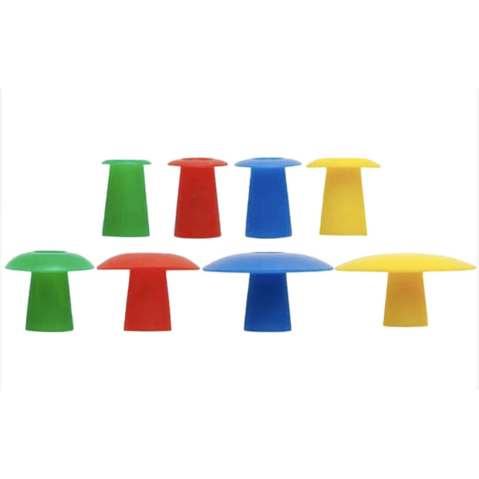 Sanibel Umbrella Eartips in various colors including red, green, blue, and yellow for hearing screenings.