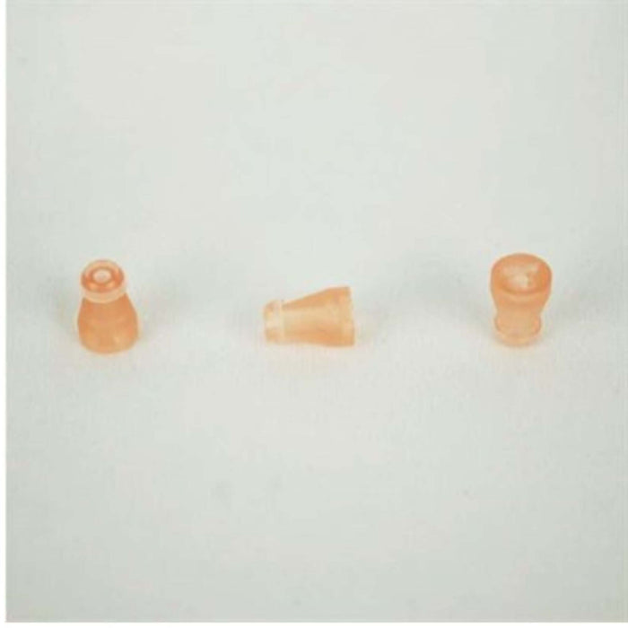 Madsen OTOflex Single Use Eartips in three different angles for hygienic, one-time patient use.