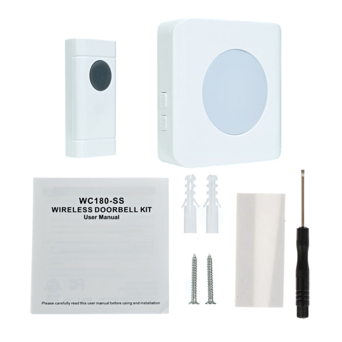 Wireless Doorbell with Flashing Strobe and Push Button