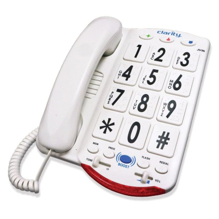 Clarity JV35W Amplified Telephone with White Keys