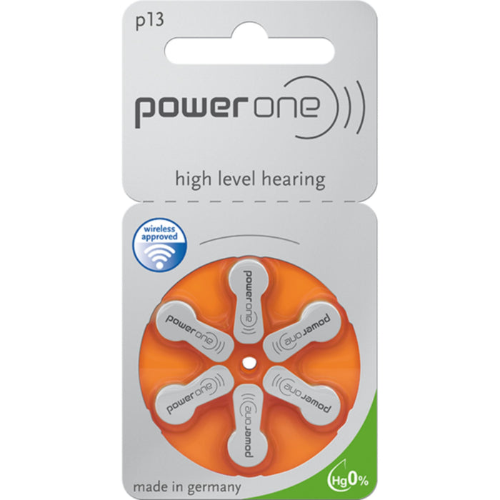 Power One Hearing Aid Battery Size 13 (P13)